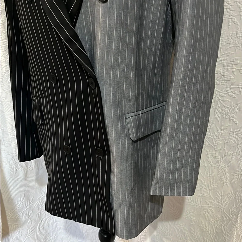 Black and Gray Pinstripe Blazer,‎ size medium